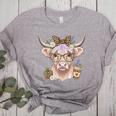 Cute Floral Highland Cow Back To School For Women Teacher Women's Heather T-Shirt Athletic Heather