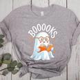 Cute Ghost Reading Book Librarian Teacher Halloween Costume Women's Heather T-Shirt Athletic Heather Cute Ghost Reading Book Librarian Teacher Halloween Costume Women's Heather T-Shirt Athletic Heather