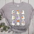Cute Ghost Reading Books Teacher Halloween Reading Men Women Kids Women's Heather T-Shirt Athletic Heather