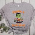 Cute Halloween Teacher Librarian Frankenstein Reading Books Women's Heather T-Shirt Athletic Heather Cute Halloween Teacher Librarian Frankenstein Reading Books Women's Heather T-Shirt Athletic Heather