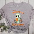 Cute Halloween Teacher Librarian Mummy Reading Books Women's Heather T-Shirt Athletic Heather