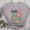 Cute Hello Second Grade Back To School Coquette Teacher Girl Women's Heather T-Shirt Athletic Heather Cute Hello Second Grade Back To School Coquette Teacher Girl Women's Heather T-Shirt Athletic Heather