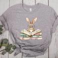 Cute Reading Bunny Glasses Books Bookworm Reader Teacher Women's Heather T-Shirt Athletic Heather Cute Reading Bunny Glasses Books Bookworm Reader Teacher Women's Heather T-Shirt Athletic Heather