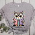 Cute Reading Owl Book Lover Teacher Librarian Bookworm Women's Heather T-Shirt Athletic Heather Cute Reading Owl Book Lover Teacher Librarian Bookworm Women's Heather T-Shirt Athletic Heather