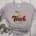 Cute Teacher With Apple Retro Teacher Kids Back To School Women's Heather T-Shirt Athletic Heather