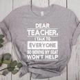 Dear Teacher i Talk To Everyone Funny Back To School Women's Heather T-Shirt Athletic Heather