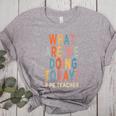 What Are We Doing Today PE Teacher Women's Heather T-Shirt Athletic Heather