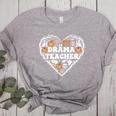 Drama Teacher Heart Pumpkin Ghost Halloween Kids Women's Heather T-Shirt Athletic Heather