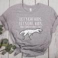 Lets Eat Kids Punctuation Saves Lives Dino Teacher Men Women's Heather T-Shirt Athletic Heather