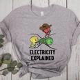Electricity Explained Physics Nerd I Teacher School Women's Heather T-Shirt Athletic Heather Electricity Explained Physics Nerd I Teacher School Women's Heather T-Shirt Athletic Heather