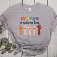Everyone Is Welcome Here Idaho Teacher Women's Heather T-Shirt Athletic Heather
