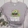 Eye Survived 100 Days Of School Monster Lover Teacher Kids Women's Heather T-Shirt Athletic Heather Eye Survived 100 Days Of School Monster Lover Teacher Kids Women's Heather T-Shirt Athletic Heather