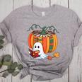 Fall Book Pumpkin Books Ghost Reading Halloween Teacher Women's Heather T-Shirt Athletic Heather Fall Book Pumpkin Books Ghost Reading Halloween Teacher Women's Heather T-Shirt Athletic Heather