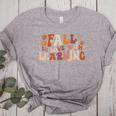 Fall In Love With Learning Autum Thanksgiving Teacher Kids Women's Heather T-Shirt Athletic Heather