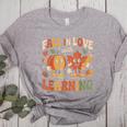 Fall In Love With Learning Retro Autumn Thanksgiving Teacher Women's Heather T-Shirt Athletic Heather