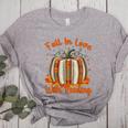 Fall In Love With Reading Pumpkin Autumn Librarians Teacher Women's Heather T-Shirt Athletic Heather