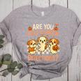 Are You Fall O Ween Directions Teacher Halloween Dog Ghost Women's Heather T-Shirt Athletic Heather