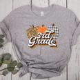 Fall Teacher Shirt 3rd Grade Teacher Retro Halloween Pumpkin Women's Heather T-Shirt Athletic Heather