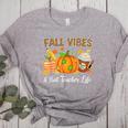Fall Vibes And That Teacher Life Autumn Thanksgiving Women's Heather T-Shirt Athletic Heather Fall Vibes And That Teacher Life Autumn Thanksgiving Women's Heather T-Shirt Athletic Heather
