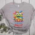 Feed The Reading Monster Halloween Teacher Women's Heather T-Shirt Athletic Heather Feed The Reading Monster Halloween Teacher Women's Heather T-Shirt Athletic Heather