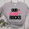 Our Flock Rocks Flamingo Mother's Day Teacher Women's Heather T-Shirt Athletic Heather