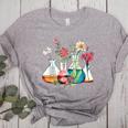 Floral Beakers Chemistry Lab Teacher Women's Heather T-Shirt Athletic Heather Floral Beakers Chemistry Lab Teacher Women's Heather T-Shirt Athletic Heather