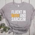 Fluent In Math And Sarcasm Teacher Women's Heather T-Shirt Athletic Heather Fluent In Math And Sarcasm Teacher Women's Heather T-Shirt Athletic Heather