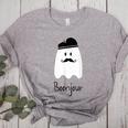 French Teacher Halloween Bonjour Ghost Women's Heather T-Shirt Athletic Heather
