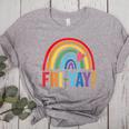 Fri-Yay Friyay Rainbow Colors Teacher Childrens Fun Designs Women's Heather T-Shirt Athletic Heather Fri-Yay Friyay Rainbow Colors Teacher Childrens Fun Designs Women's Heather T-Shirt Athletic Heather