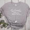 Fun Pregnant Teacher Announcement Idea- Footprints On Tummy Women's Heather T-Shirt Athletic Heather