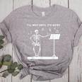 Funny Skeleton Music Teacher I'Ll Wait Until It's Quiet Women's Heather T-Shirt Athletic Heather