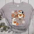 Ghost Reading Books Halloween Bow Spooky Teacher Student Women's Heather T-Shirt Athletic Heather Ghost Reading Books Halloween Bow Spooky Teacher Student Women's Heather T-Shirt Athletic Heather