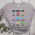 God Says Im Teacher Christian Back To School Religious Women's Heather T-Shirt Athletic Heather