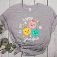 Groovy Happy To See Your Face Teacher School Appreciation Women's Heather T-Shirt Athletic Heather Groovy Happy To See Your Face Teacher School Appreciation Women's Heather T-Shirt Athletic Heather
