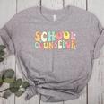 Groovy School Counselor Back To School Teacher Counseling Women's Heather T-Shirt Athletic Heather