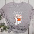 Halloween Cute Ghost Book Reading Teacher Women's Heather T-Shirt Athletic Heather