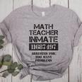 Halloween Math Teacher Prisoner Costume Women's Heather T-Shirt Athletic Heather Halloween Math Teacher Prisoner Costume Women's Heather T-Shirt Athletic Heather