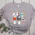 Halloween Music Teacher Ghost Playing Musical Instruments Women's Heather T-Shirt Athletic Heather Halloween Music Teacher Ghost Playing Musical Instruments Women's Heather T-Shirt Athletic Heather