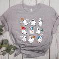 Halloween PE Teacher Ghost Playing Soccer Football Baseball Women's Heather T-Shirt Athletic Heather Halloween PE Teacher Ghost Playing Soccer Football Baseball Women's Heather T-Shirt Athletic Heather