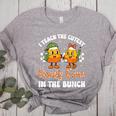 Halloween Teacher Cutest Candy Corn Groovy Spooky Teachers Women's Heather T-Shirt Athletic Heather
