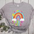Happy 50th Days Of School Rainbow Teacher 50 Days Smarter Women's Heather T-Shirt Athletic Heather