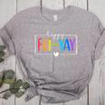 Happy Fri-Yay Fri Yay Teacher Student Friday Weekend Women's Heather T-Shirt Athletic Heather