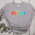 Happy Fri Yay Teacher Friday Women's Heather T-Shirt Athletic Heather Happy Fri Yay Teacher Friday Women's Heather T-Shirt Athletic Heather