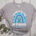 Happy Teacher I Wear Blue For My Students Autism Awareness Women's Heather T-Shirt Athletic Heather