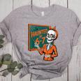 Haunted By 6-7 Six Seven 67 Math Teacher Halloween Skeleton Women's Heather T-Shirt Athletic Heather Haunted By 6-7 Six Seven 67 Math Teacher Halloween Skeleton Women's Heather T-Shirt Athletic Heather