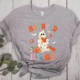 Haunted By 67 Boo Ghost Teacher 6 7 Halloween Costume Women's Heather T-Shirt Athletic Heather