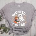 Haunted By My TBR Cute Ghost Book Reading Teacher Halloween Women's Heather T-Shirt Athletic Heather