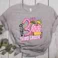 Hello 3rd Third Grade Back To School Pink Leopard Teacher Women's Heather T-Shirt Athletic Heather Hello 3rd Third Grade Back To School Pink Leopard Teacher Women's Heather T-Shirt Athletic Heather