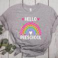 Hello Preschool Teacher Student Girls Rainbow Back To School Women's Heather T-Shirt Athletic Heather