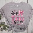 Hello Third Grade First Day Of School Coquette Teacher Girl Women's Heather T-Shirt Athletic Heather